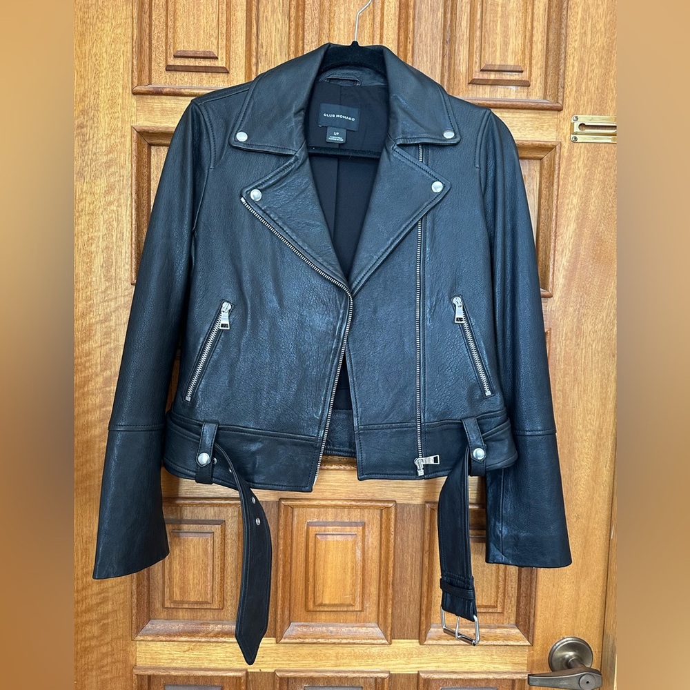Club Monaco Leather Classic Moto Jacket
